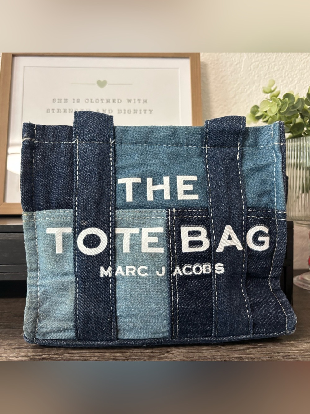 Marc Jacobs The Tote Bag Denim Patchwork Tote - Blue